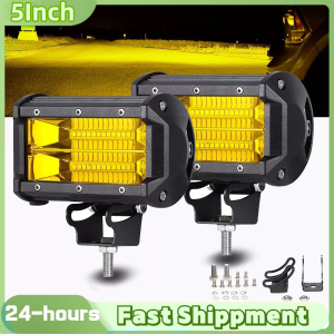 2 Pcs 5Inch 72W LED Work Light Waterproof Car LED Work Lamp For Driving Fog Lamp Offroad Truck SUV JEEP Foglight