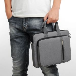 MILES Handheld Computer Bag Crossbody Design Double-walled Laptop Bag Portable Waterproof Public Document Backpack for Women Men