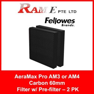 Fellowes AeraMax Pro AM 3 & AM 4 Active Carbon Filter 60mm With Pre-Filter - 2 Pieces