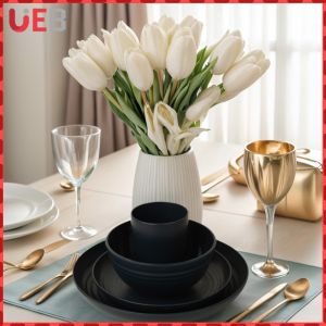 Lightweight Wheat Straw Cutlery Set 16 Pieces Unbreakable Kitchenware for Home and Picnic