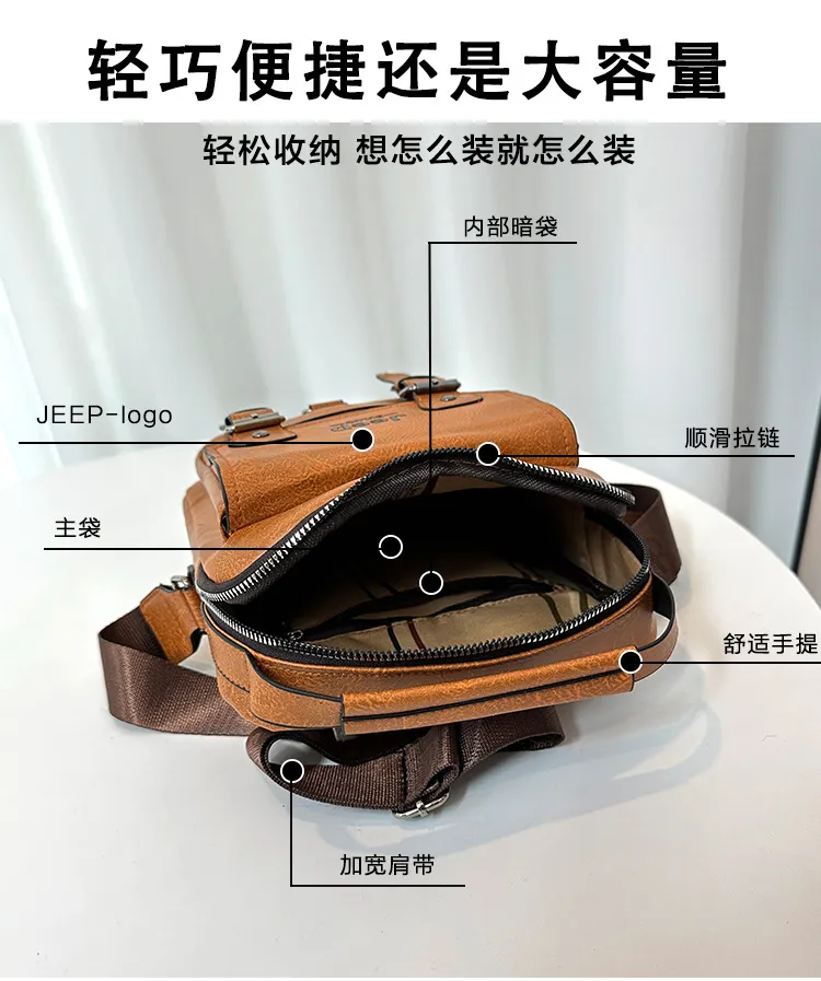 JEEP SPIRIT 1941 ESTD Vintage Mens Bag Shoulder Bag Business