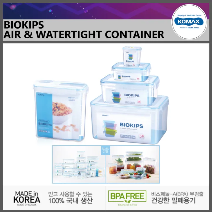 Komax Biokips Made in Korea Air & Watertight Food Container [ Rectangle ] [  Available in many sizes ]