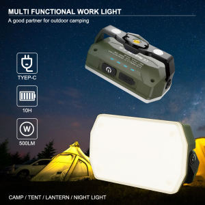 Outdoor Work Light 500LM Adjustable Color Temp Magnetic Hook TypeC Rechargeable Portable Lamp