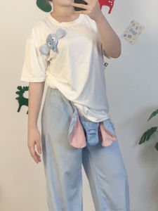 ชุดนอนขายาว เสื้อแขนสั้น เสื้อผ้านุ่มใส่สบาย