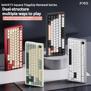 PMO WAVE75 Aluminum Keyboard | Hot-Swap Gasket Mount | 3-Mode Connectivity | Multi-play   for Esports Gamer