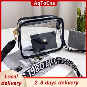 [COD] AqToCna Ship within 24 hours Women Transparent Bagwith PVC Clear Purse Crossbody Shoulder Bags With Removable Strap