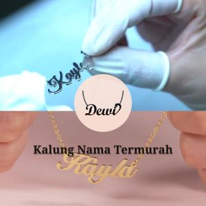 Kalung Nama Hello Kitty Anak & Gelang Nama Sendiri Anti Karat