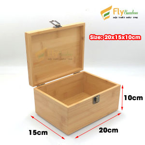 Hộp đựng đồng hồ hộp trang sức 6 ngăn mặt kính có khóa chất liệu tre gỗ độc đáo - Flydecor