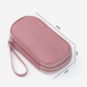 NOBLELUX Double Layer Digital Storage Pouch Waterproof Travel Data Cable Storage Bag Portable Solid Color Travel Cable Bag