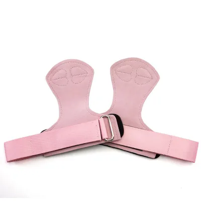 GYMPRO Fitness Leather WeightLifting Gloves Gym Grips Palm Guards Cowhide Palm Protector Weightlifting Gymnastics Workout Gloves Grips Fitness Training Equipment Gym Grip Palm Protector Strap Weight lifting Pad Wrist Wraps Dumbbell Gloves Gym Equipment