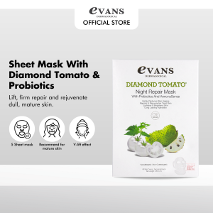 Evans Dermalogical Diamond Tomato Night Repair Mask with Probiotics and AnnonaSense (5pcs)