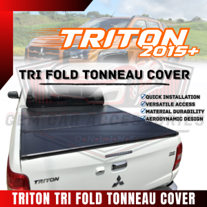 GCAO TRI FOLD TONNEAU COVER TRITON 2015+ (ABS) BLACK HT208 (11824)