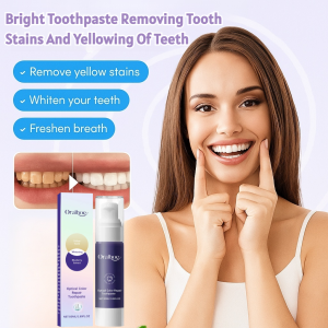 Purple Brightening Toothpaste Stain Removal with Enamel Polish Care Teeth Whitening Stain Remover 12H Fresh Breath