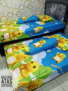 SPREI SORONG DOBLE BED MOTIF ANAK KARATER HEWAN HALUS LEMBUT KATUN ADEM DISPERS PREMIUM