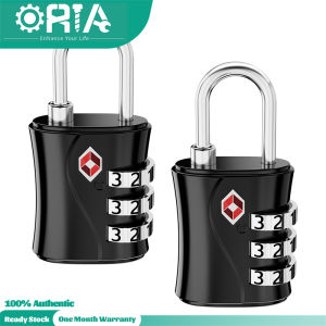 ORIA TSA Approved Luggage Locks 3 Digit Padlock for Suitcase Backpack Laptop Bag and Handbag Suitcase Lock for Gym Drawer (Black 2 Pack)