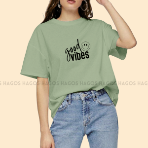 kaos atasan t-shirt baju pria fashion wanita cewek cowok laki perempuan katun lengan pendek distro seragam goood vibes JUMBO BIGSIZE