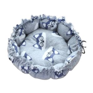 SKYJS ตุ๊กตาผ้าพลัฌ บ้านแมวฤดูหนาว นุ่มนุ่มๆ ผ้าผ้าทอ เตียงนุ่มสำหรับแมว บ้านแมวนอน อบอุ่นและอบอุ่น รังฟักทองแมว ลูกแมวแมว