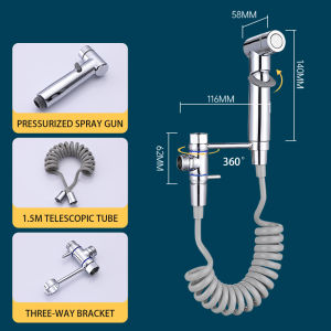 Bidet Spray Gun Toilet Adjustable High Pressure Shattaf Set 360° Holder Anti-Leak Coiled Hose Bathroom Handheld Wash Sprayer HDB