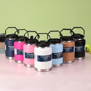 LIFE SHOPS 2L Thermal Water Bottle Portable Large Capacity Coffee Travel Mug Gift Stainless Steel Outdoor Insulated Mug Gym Use