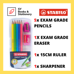 STABILO Stationery Set Exam Kit Pencil Set with Pencil Box / Colorful Exam Grade Pencils