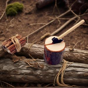 💥【Special price】💥UWO แฟชั่นใหม่1 2ชิ้นบ้านตุ๊กตา1:12จำลองขนาดเล็กรังนกไก่ขวานไม้ของตกแต่งห้องน้ำชนบทชนบท