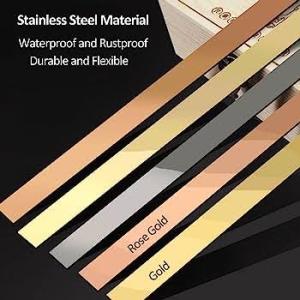 STIKER LIST GOLD WALLMOULDING PANJANG 3 METER BAHAN BESI