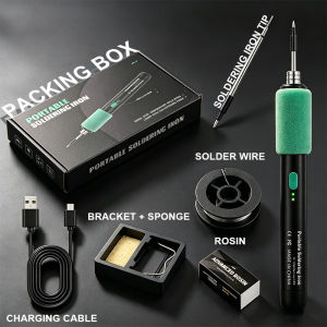 Wireless Soldering Iron 15W Portable Charging Electric Soldering Iron Welding Repair Mini Home Use 3 in 1 Up to 180°C-450°C Quick Heating 15 Seconds Digital Display Recommended 30-Day Trial