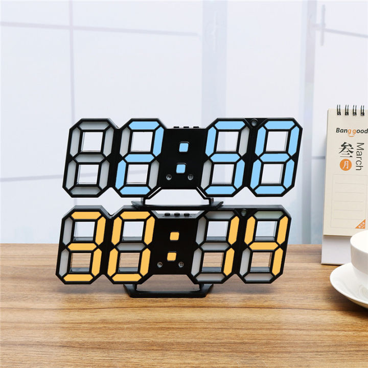 Large Modern Design Digital Led Wall Clock Desk Alarm Clock Watches 24
