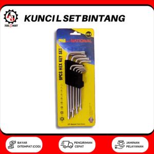 Kunci L Set Bintang 9PCS CPT National Hex Key Set Biasa&Panjang T10-50