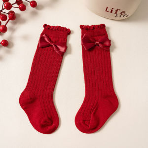 Denoswim vớ cotton mùa thu và mùa đông tất bé gái vớ công chúa tất bé gái co giãn dệt kim ống dài 0-4 tuổi