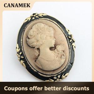 【 CANAMEK 】 Fashion XS Women Vintage Cameo Elegant Brooch Pin Antique Wedding Charm Portrait Brooch Pin