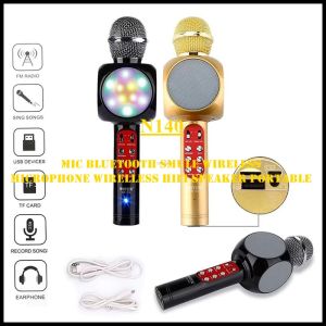N140 MIC BLUETOOTH SMULE WIRELESS KARAOKE MICROPHONE KTV WSTER WS LED CAS CHAS KARSIS BLUEOTOT MIK B
