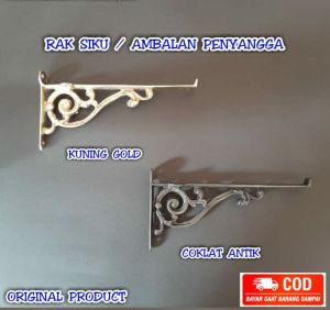 TERMURAH Rak Siku Dinding Gantung Ambalan Penyangga Gantungan Kunci Baju Antik 21.5cm