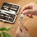POCKET SET 7PCS NAIL ART ALAT PERAWATAN POTONG KUKU / GUNTING KUKU 7 IN 1 PEDICURE MANICURE BAHAN STAINLESS. 