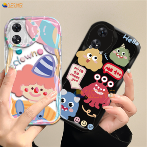 (Lokal Ready) Casesummer Casing hp OPPO A17 A17k A12 A16 A16s A54s A16k A16e  A5s A7 A11K A1K A57 4G A58 A78 A77S A53 2020 A3s A12e A33 A31 A52 A92 A54 Reno 8T 4G Reno 5F Monster Kecil Yang Lucu Hantu 3D Bergelombang Wavy Curved Edge Soft Case