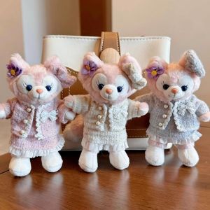 BELLEMODE ห่วงโซ่กุญแจ จี้เบลล์ กระต่ายกระต่ายกระต่าย ตุ๊กตาสัตว์ยัดไส้ พวงกุญแจตุ๊กตาหมีหรูหรา คาวาอิ น่ารักน่ารักๆ พวงกุญแจหมีดัฟฟี่ ของขวัญเครื่องประดับอัญมณี