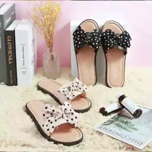 Summer Bowknot Slippers For Women Home Style Summer Sandals For Women Vacation Couple Beach Shoes