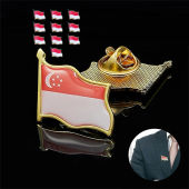[SG Ready Stock] Singapore National Flag Metal Enamel Lapel Pin Badge Brooch NDP National Day Souvenir Corporate Gift