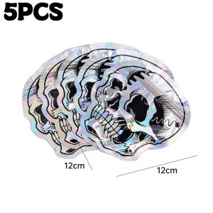 100Pcs Halloween Candy Packaging Bags Skull Laser Self-Sealing Bag Party Gift Candy Food Snack Jewelry Clear Plastic Pouches