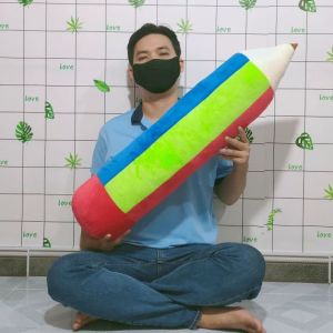 GỐI BÚT CHÌ SIZE LỚN GỐI ÔM DÀI GỐI NGỦ CHO BÉ MẪU GIÁO VẢI MỀM LÔNG MỊN 100% GÒN AN TOÀN CHO BÉ