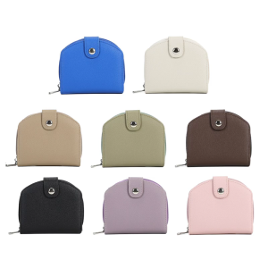 Solid Color Wallet Stylish Short Purse Case PU Leather Purse Small Wallet with Holder for Daily