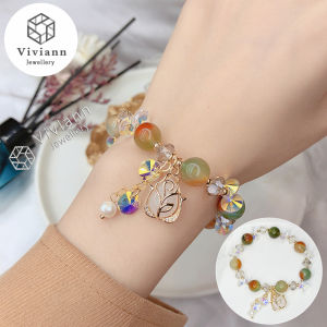 Viviann Original Green/Blue/Pink/Multicolor Shiny Stone Crystal Zircon Bracelets for Women Korean Fashion Wedding Jewelry Charm Bracelets & Bangles green Bracelet For Women pendant Gift