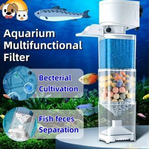 Aquarium Filter Fish Tank Multifunctional Oxygenator Fish Toilet Feces Separator Water Pump Silent