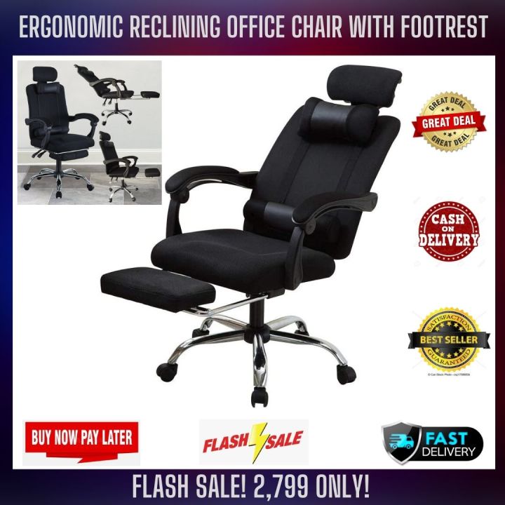 JEREMOER] Ergonomic Reclining Office Chair With Footrest Gaming