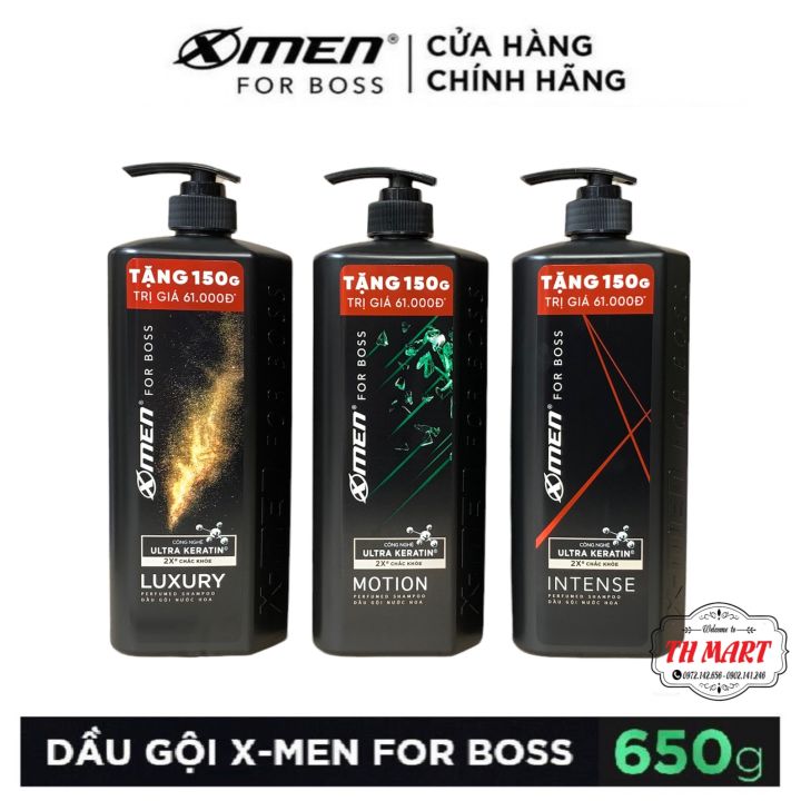 dầu gội đầu nước hoa xmen for boss chai 650G tặng thêm 150G Tổng Thể Tích 800G