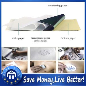 【Local delivery】 5/10/100pcs Tattoo Transfer Paper A4 Tattoo Stencil Thermal Carbon Stencil Paper Reusable Tattoo Supplies For Tattoo Artists Tattoo Transfer Paper