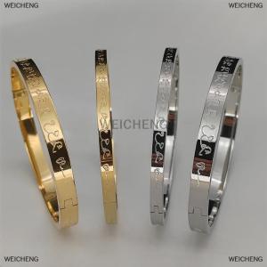 [COD] WEICHENG Fashion Thai Wen Scripture Open Bracelet For Women Girl Jewelry Accessories Gifts