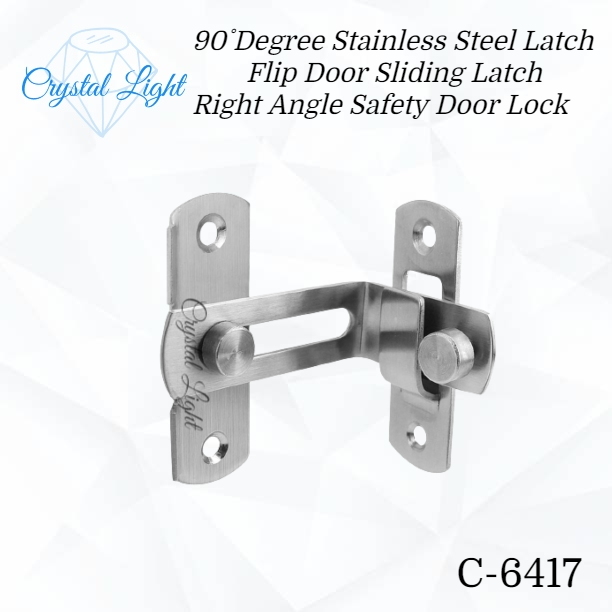 Crystal Light C-6417 90˚ Degree Stainless Steel Latch Flip Door Sliding ...