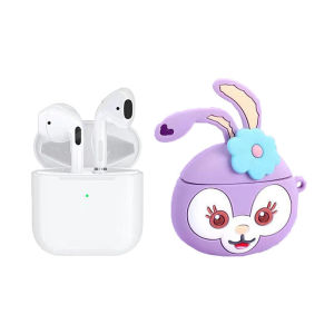 TopewonBluetooth Wireless Earbuds TWS Gaming Sport Earphone with 3D Cartoon Earphone Cover For iPhone Android