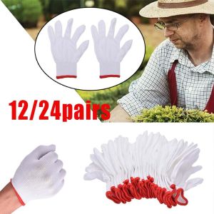 IUYJN 6 Pairs Black Nylon PU Safety Work Gloves Builders Grip For Palm Coating Gloves
